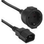 ACT Powercord C14 - CEE 7/3 black 0.2 m (AK5250)