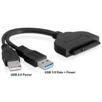 Delock Konverter SATA 6 Gb/s 22 Pin > USB 3.0-A Stecker + USB 2.0-A Stecker (61883)