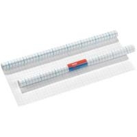 herlitz Buchschutzfolie, 400 mm x 3 m, PP, transparent selbstklebend, Gitterlinien auf dem Unterlagenpapier für (5163100)