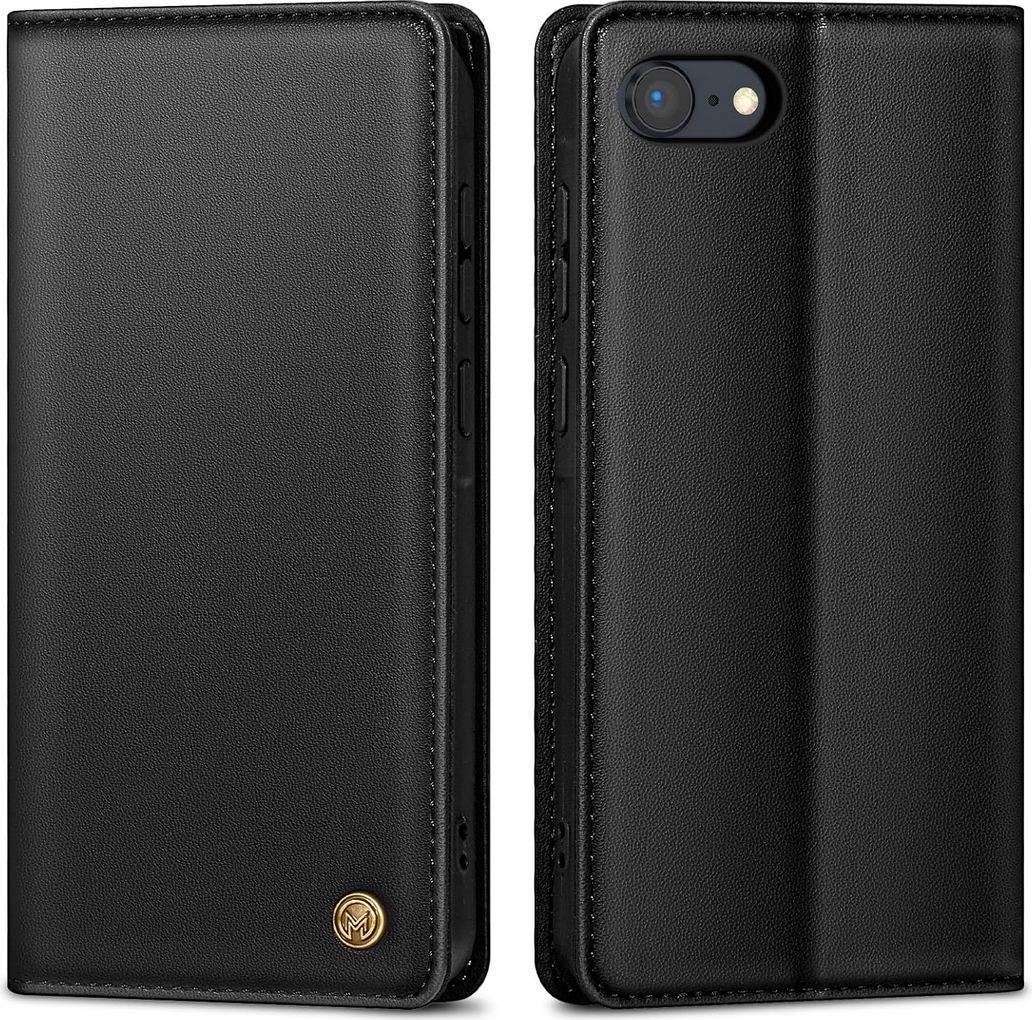 AIMOYU Handyhülle für iPhone SE 2022 Hülle/SE 2020 Hülle,Premium Lederhülle Schutzhülle Tasche für iPhone 7/8 Hülle Wallet Kartenfach Standfunktion Klappbar Flip Case für iPhone SE Hülle,Schwarz (B0DBKQ19K1) (geöffnet)