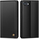 AIMOYU Handyhülle für iPhone SE 2022 Hülle/SE 2020 Hülle,Premium Lederhülle Schutzhülle Tasche für iPhone 7/8 Hülle Wallet Kartenfach Standfunktion Klappbar Flip Case für iPhone SE Hülle,Schwarz (B0DBKQ19K1) (geöffnet)
