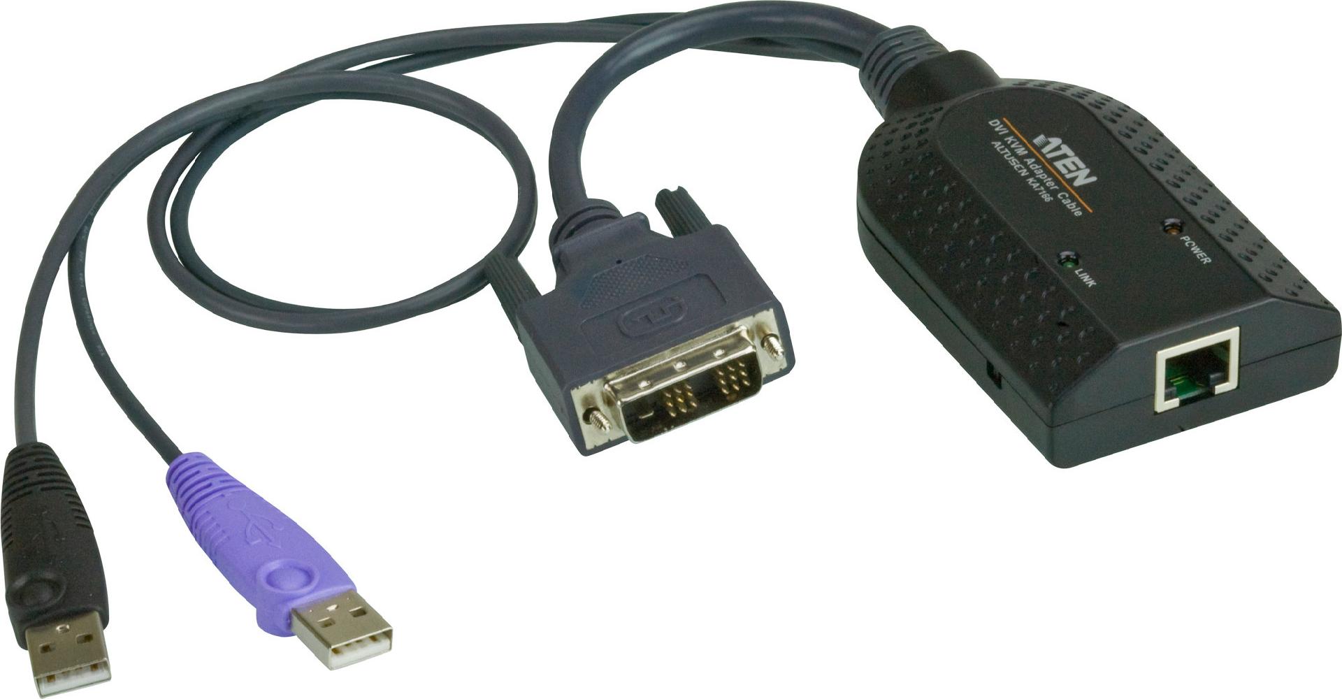 ATEN KA7166 KVM-Adapter USB DVI-D Virtual Media Schwarz