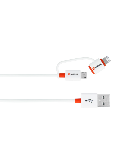 SKROSS Charge'n Sync 2in1 Micro USB & Lightning Ladekabel Juice up your gadgetsDas 2in1 Charge'n Sync Kabel bietet eine schnelle Verbindung, um all Ihre USB Geräte zu laden und zu synchronisieren, egal ob mit Micro USB Anschluss oder Lightning Connector. Apple zertifiziert. (2700200E)