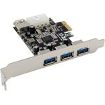 InLine PCIe Karte 3x+1x USB 3.2 Gen.1 Molex kompatibler 4-Pin (76662D)