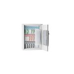 WEDO Schlüsselschrank mit Elektroschloss, für 21 Schlüssel Sicherheits-Zahlencode & Standardschloss, flach, aus pulver- (102 62137)