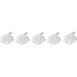 shiverpeaks BASIC-S Modular-Stecker RJ11, ungeschirmt 6-polig, 4 Kontakte belegt, vergoldete Kontakte, im Poly- (BS72040-5)