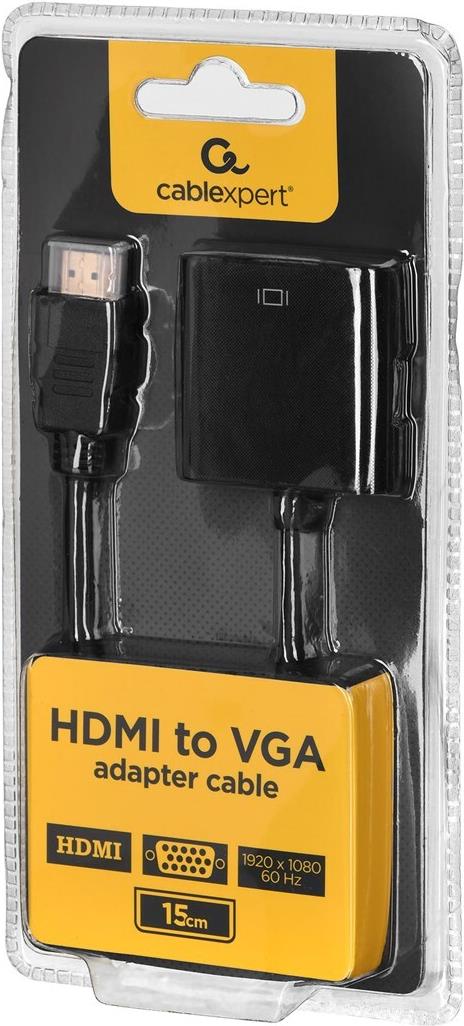Gembird A-HDMI-VGA-04 Videokonverter HDMI auf VGA 0,15 m Schwarz