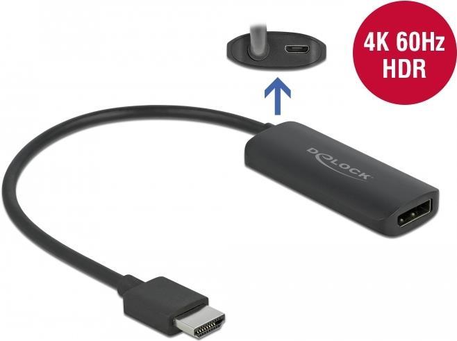 Delock Adapter HDMI-A Stecker zu DisplayPort Buchse 4K 60 Hz (63206)