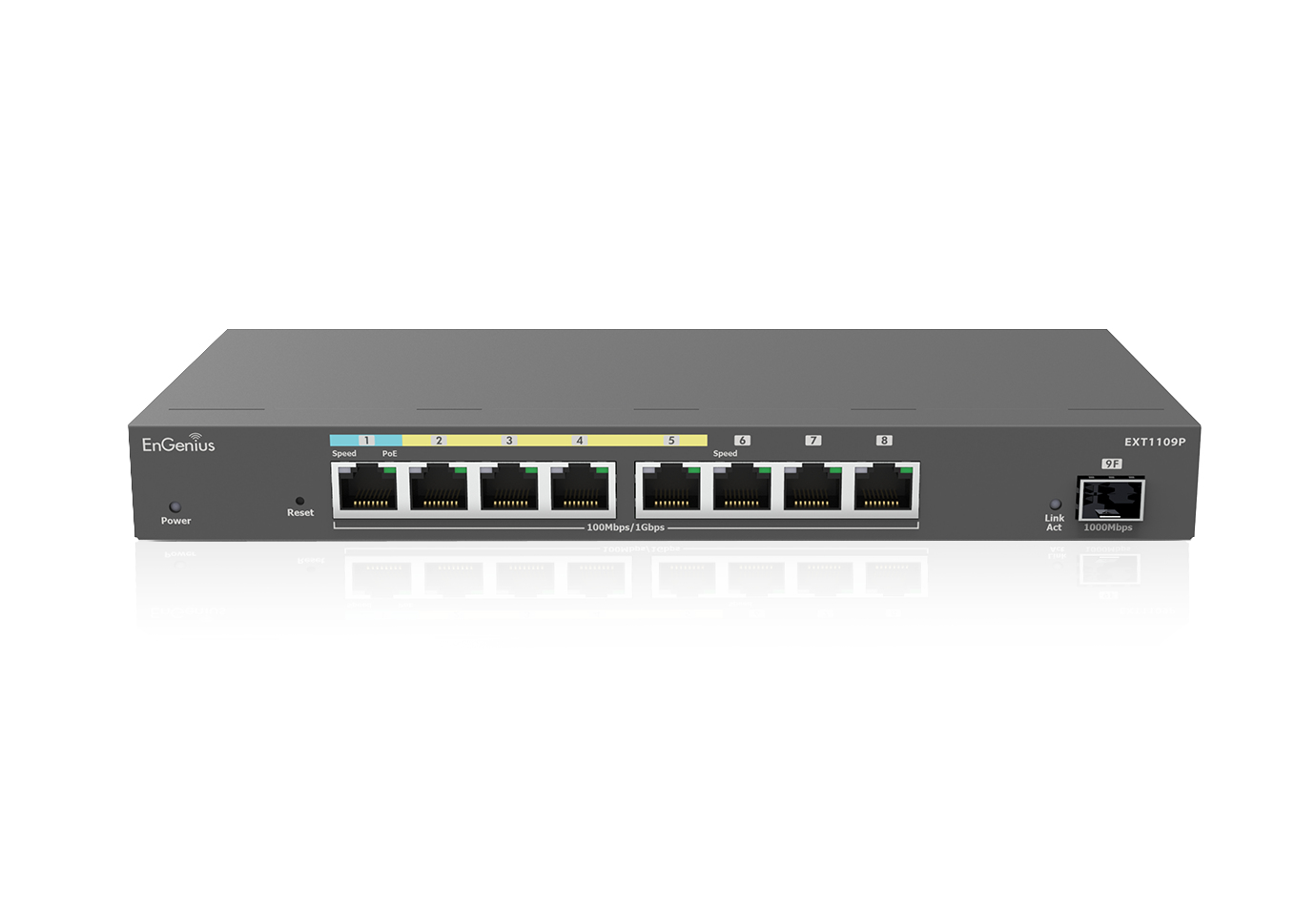 EnGenius EXT1109P Managed Switch 8-Port Gigabit 4x PoE+ 1x SFP Grau