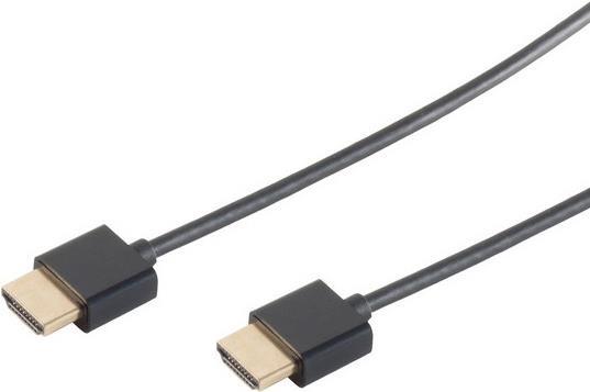 Super Slim High Speed HDMI Kabel mit Ethernet schwarz - Länge: 1,50 m (77471-36)