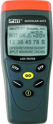 HT Instruments QUICKLAN 6055 Kabel-Prüfgerät, Kabeltester Geeignet für UTP, STP, FTP Cat 3, 5, 5E, 6, 7 (QUICKLAN 6055)
