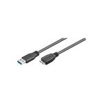 Wentronic Goobay USB 3.0 SuperSpeed Kabel, Schwarz, 0.5 m - USB 3.0-Stecker (Typ A) > USB 3.0 Micro-Stecker (Typ B) (95734)