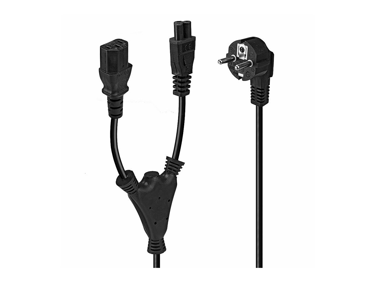 Lindy 30047 Stromkabel 2 m CEE 7/7 auf C13 und C5 Schwarz