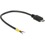 DeLOCK Stromkabel ohne Stecker bis Micro-USB Type B (M) 15cm (85306)