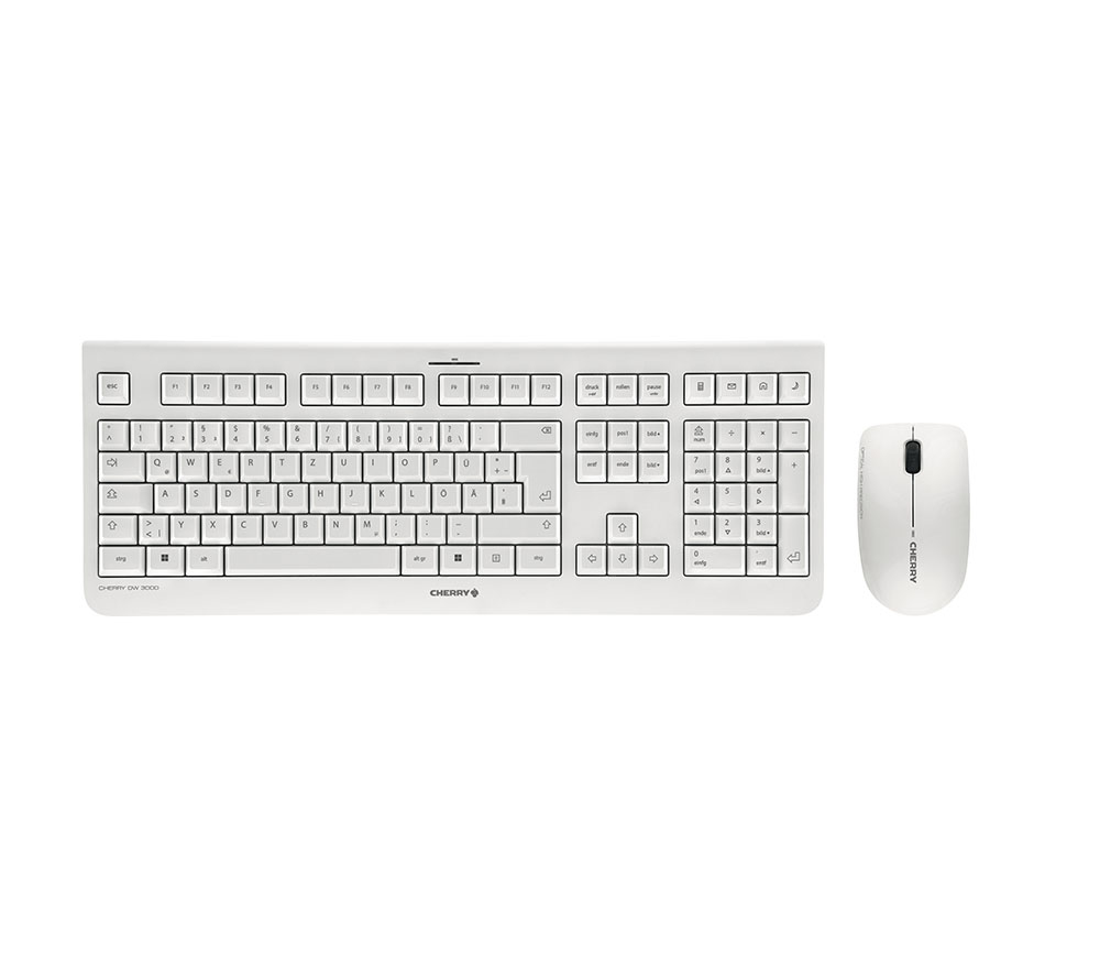 CHERRY DW 3000 Tastatur-und-Maus-Set kabellos 2.4 GHz QWERTZ Weiß