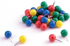 magnetoplan Markierungsnadeln, rot, Inhalt: 100 Stück Nadellänge: 17 mm, Kopfdurchmesser: 6 mm, zum Befestigen - 1 Stück (111165106)