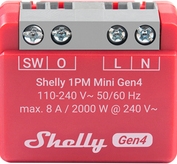 Shelly WLAN-Schaltaktor 1PM Mini Gen4 WiFi-Switch Rot 8 A (Shelly_1PM_Mini Gen4)
