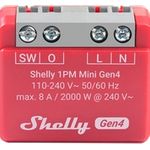 Shelly WLAN-Schaltaktor 1PM Mini Gen4 WiFi-Switch Rot 8 A (Shelly_1PM_Mini Gen4)