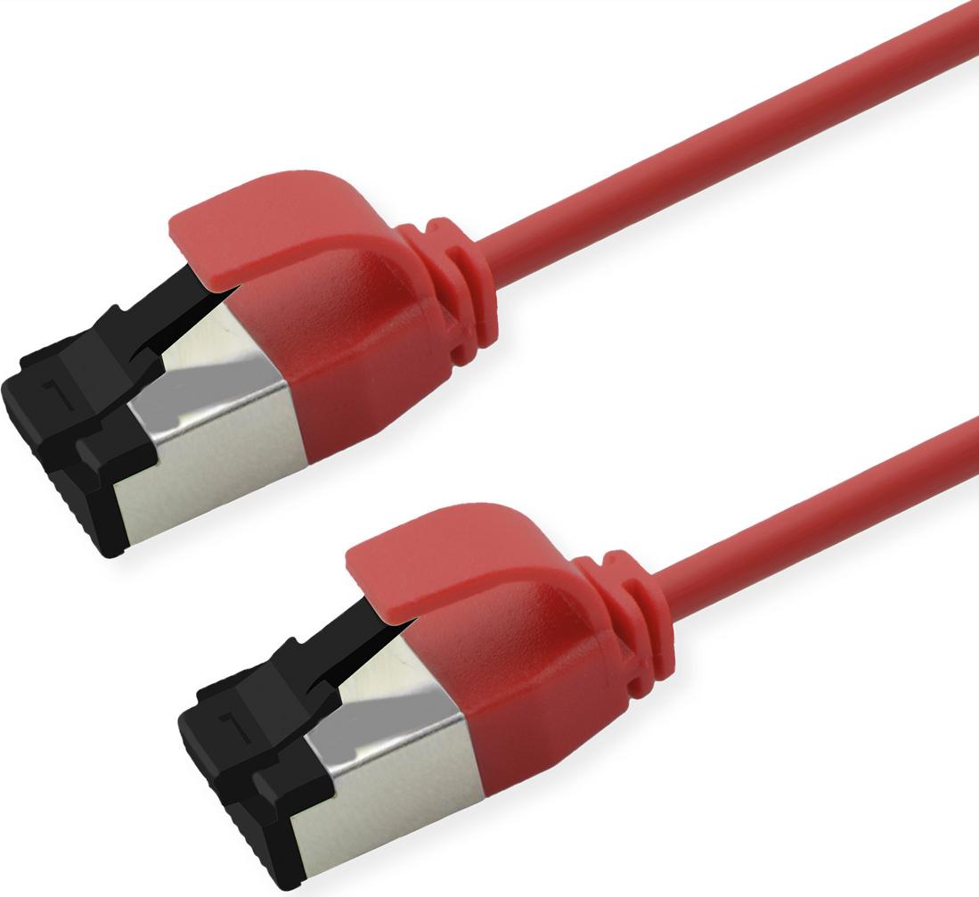ROLINE S/FTP Patchkabel Kat.8.1, Slim, PoE, rot, 2m (21.15.3412)