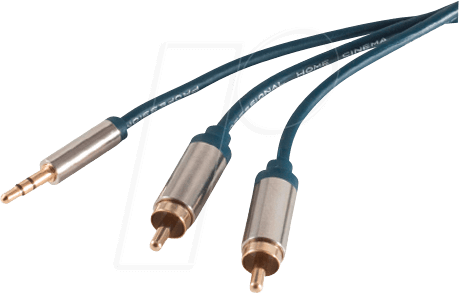 SHIVERPEAKS SHVP 30832-SL - Audio Kabel, 3,5 mm Klinkenstecker auf 2x Cinch, 1,5 m (SP30832-SLIM)