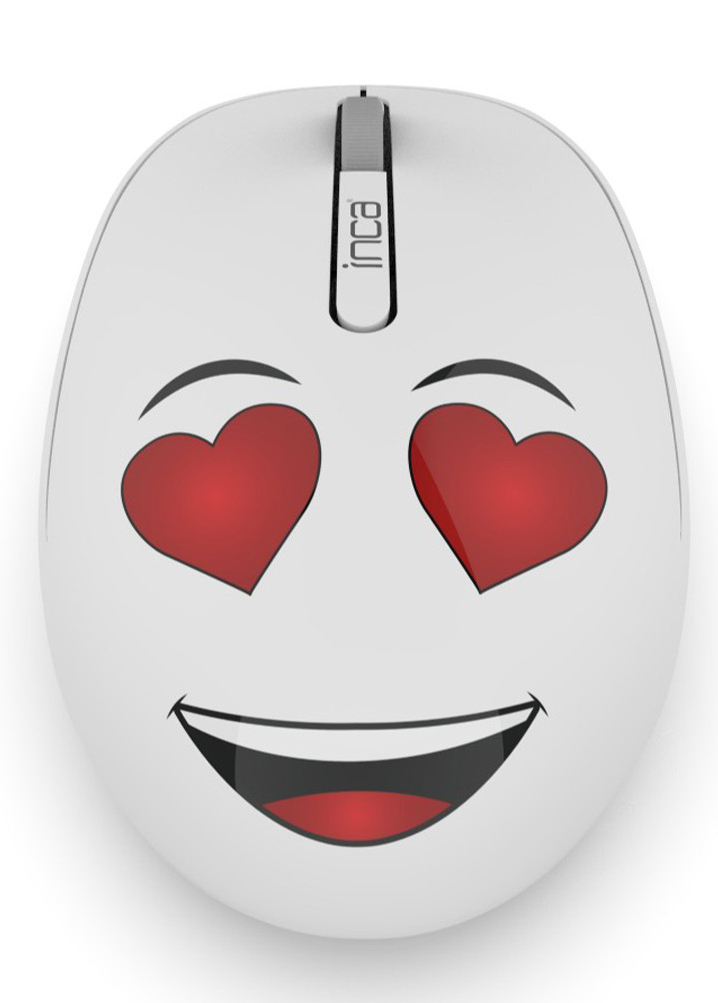 INCA WEENY Emoji IWM-245RB Kabellose Maus 1200 DPI Weiß