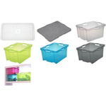 keeeper Aufbewahrungsbox "franz", 24 Liter, crystal-grey transparent, leer platzsparend nestbar, besonders stabil - 1 Stück (1027482700000)