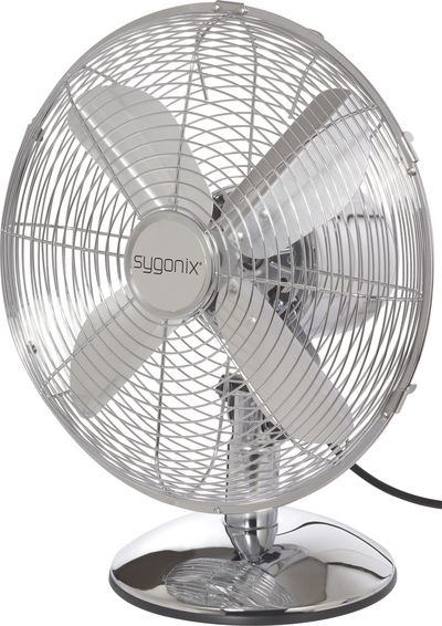 Sygonix Tischventilator 35 W (Ø x H) 335 mm x 400 mm Chrom Oszillierend (SY-6904458)