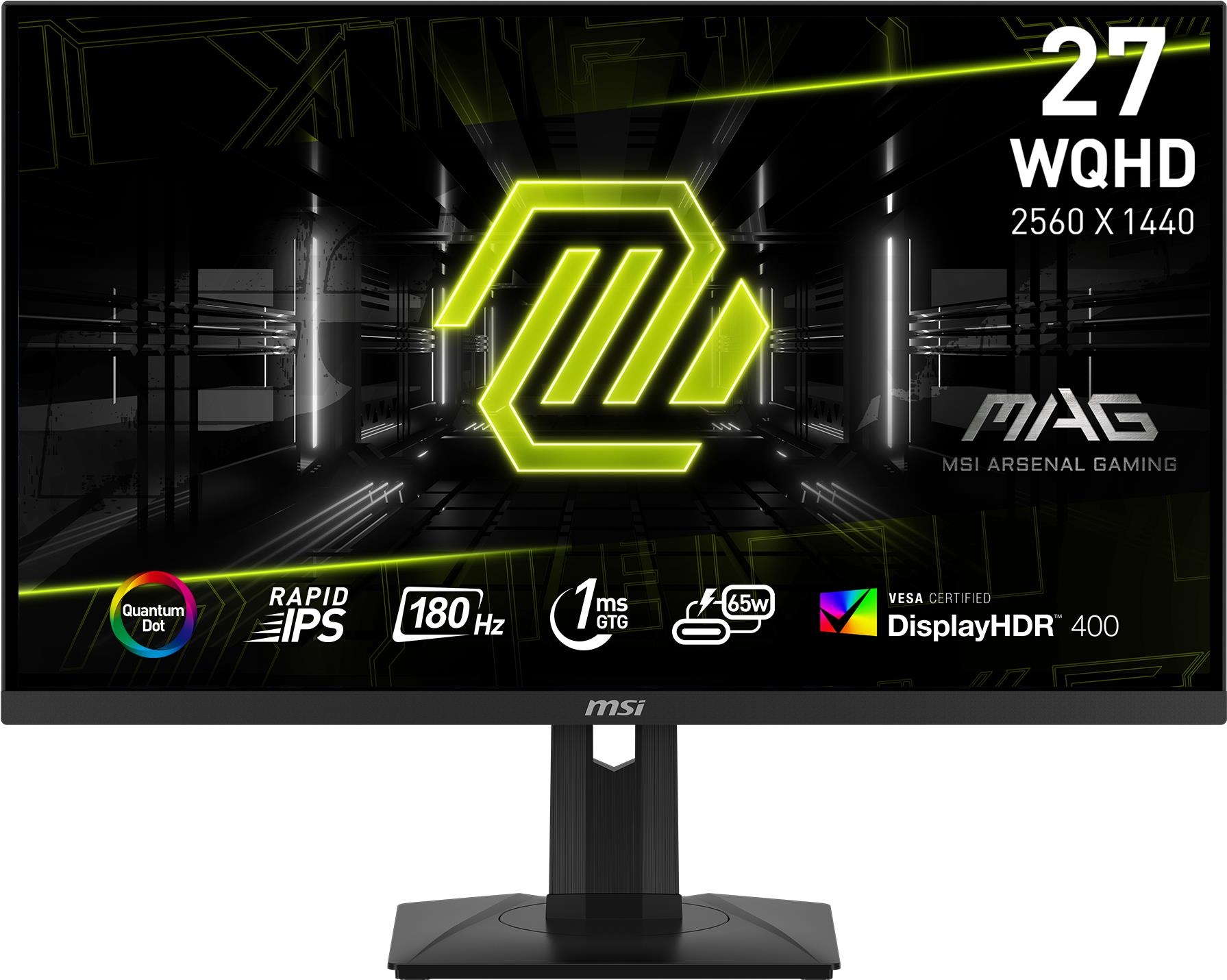 MSI MAG 274QRFDE QD E2, Gaming-Monitor - (69 cm (27 Zoll), schwarz, WQHD, Rapid IPS, HDR, Adaptive-Sync, 180Hz Panel) [Energieklasse F] (9S6-3CC29H-223)