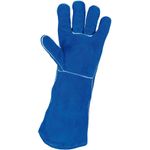 KS TOOLS Schweißer-Lederhandschuhe lang, XXL (985.7041)