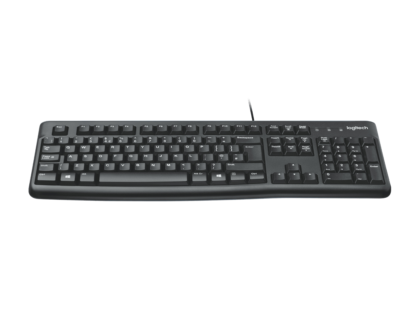Logitech K120 Kabelgebundene Tastatur USB US-International Schwarz