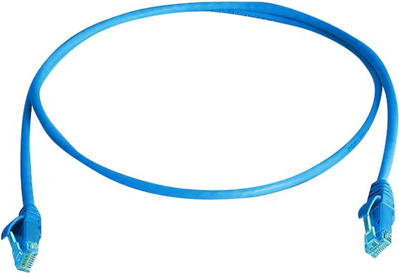 Telegärtner 100008054 RJ45 Netzwerkkabel, Patchkabel CAT 6 1.0 m Blau Flammwidrig, mit Knickschutztülle 1 St.