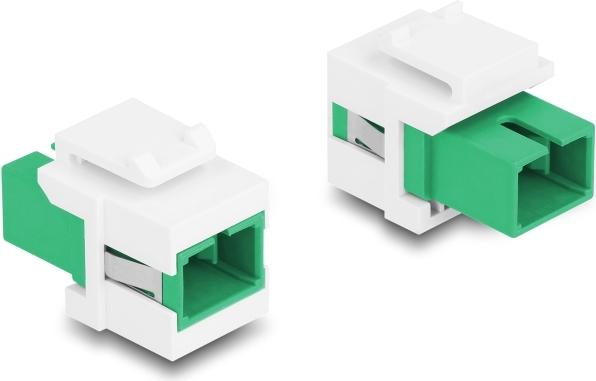 Delock Keystone Modul SC Simplex Buchse zu SC Simplex Buchse grün / weiß (87120)