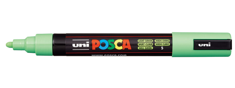 uni-ball POSCA PC-5M Lack-Marker Rundspitze 1,8–2,5 mm Hellgrün