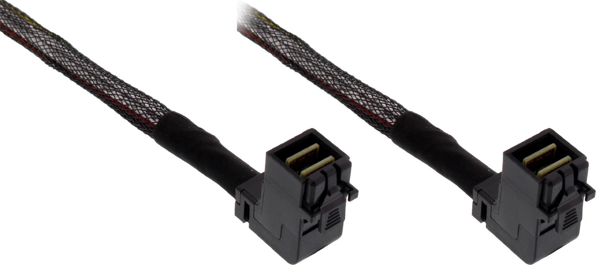 InLine® Mini-SAS HD Kabel, SFF-8643 zu SFF-8643, beidseitig gewinkelt, 0,75m (27626C)