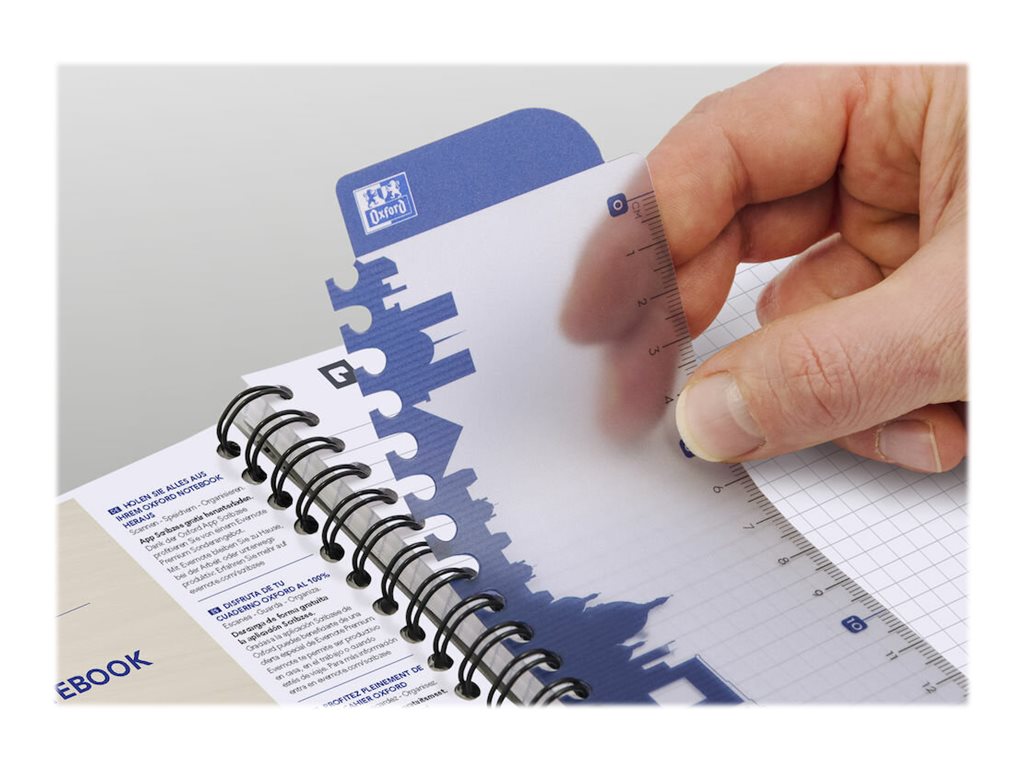 Oxford Office Essentials Spiralbuch DIN A5 kariert 50 Blatt 90 g/m² Blau