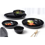 Ritzenhoff & Breker Salatschale tief "4EVERY DAY", schwarz aus Opal-Glas, spülmaschinenfest, Durchmesser: 210 mm, - 12 Stück (814361)