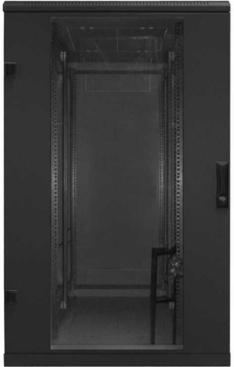 TRITON 19""Schrank B600/T 800 Schwarz bis 800Kg Glastür - Rack (RMA-27-A68-BAX-N1)