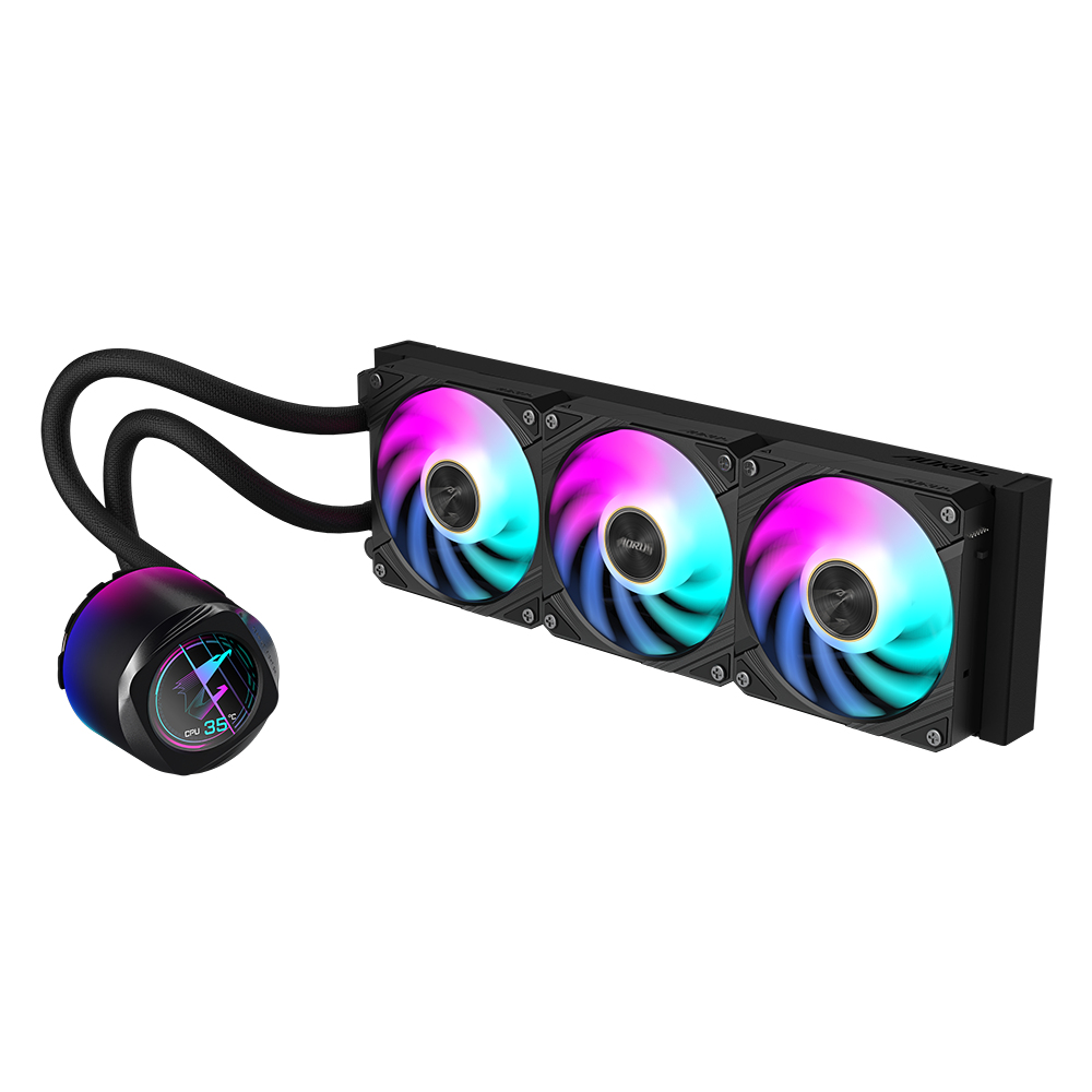 AORUS WATERFORCE X II 360 All-in-One-Wasserkühlung 3x 120mm ARGB LCD Schwarz