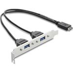 Delock USB TYP-E KEY A ST < 2X USB-A 5GBPS BU MIT SLOTBLECH (67345)