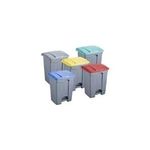 helit Tretabfallbehälter, 68 Liter, mittelgrau/gelb rechteckig, aus PP, mit Haken zur Beutelbefestigung (H2402218)