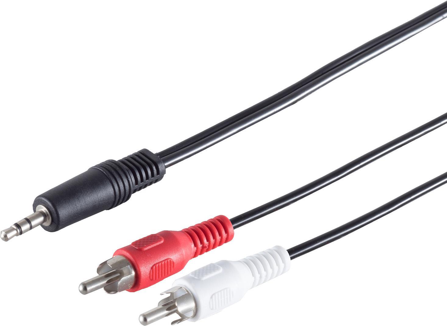 S-Conn 3.5mm 2xRCA 2.5m Audio-Kabel 2,5 m Schwarz (30832-2.5)