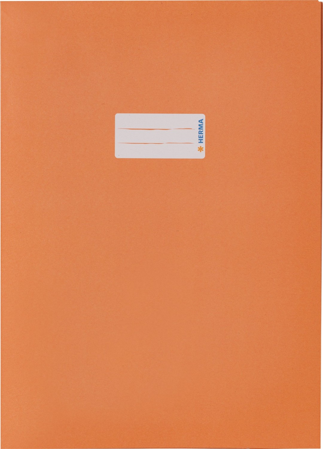 HERMA Heftschoner Recycling, DIN A4, aus Papier, orange mit Beschriftungsetikett, 100 % Altpapier - 10 Stück (5534)