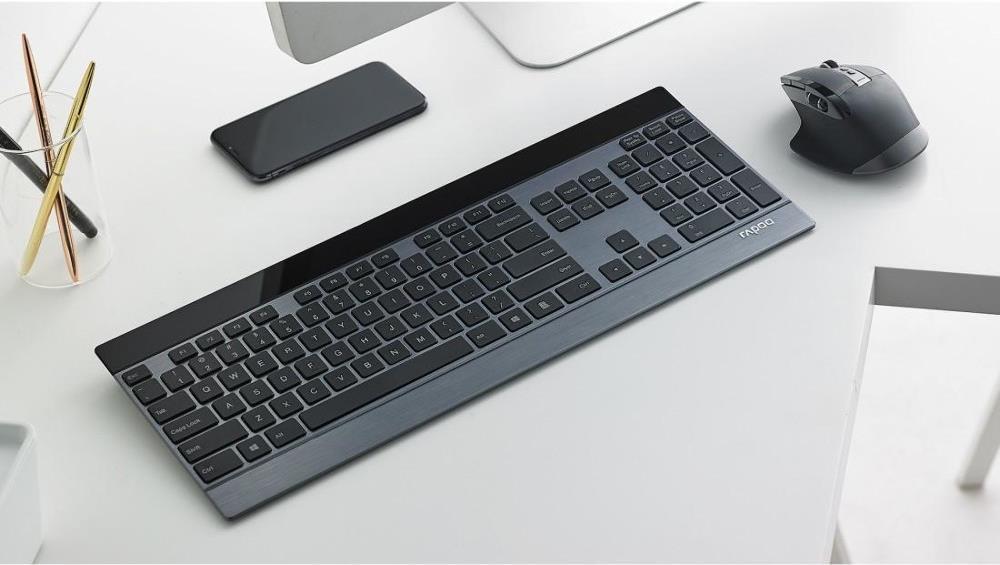 Rapoo 9900M Tastatur-und-Maus-Set kabellos 2.4 GHz, Bluetooth 4.0 