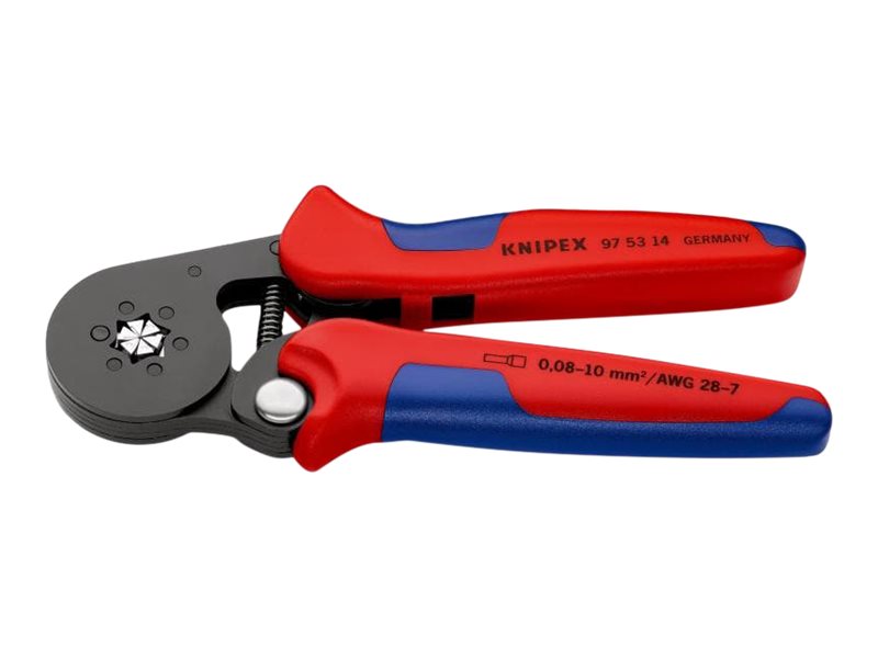 Knipex 97 53 14 Crimpzange Aderendhülsen 0,08 bis 10 mm² Blau, Rot