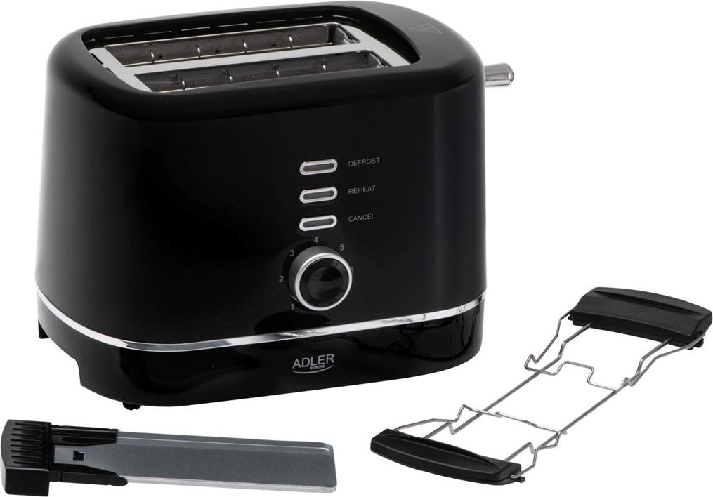 Adler AD 3224b Toaster mit Rost 7 Bräunungsstufen schwarz (AD 3224b)