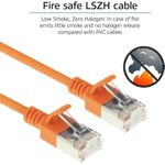 ACT Orange 1 meter LSZH U/FTP CAT6A datacenter slimline patch cable snagless with RJ45 connectors (DC7101)