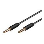 Wentronic Goobay 3,5mm-Klinke-Verbindungskabel, Schwarz, 1.5 m - Klinke 3,5 mm-Stecker (4-Pin, Stereo) > Klinke 3,5 mm-Stecker (4-Pin, Stereo) (63828)