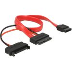 Delock Kabel Slim SATA Buchse > SATA 7 Pin + SATA 15 Pin 5 V 30 cm (84800)