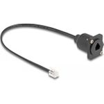 Delock D-Typ RJ10 Kabel Stecker zu Buchse schwarz 30 cm (87965)