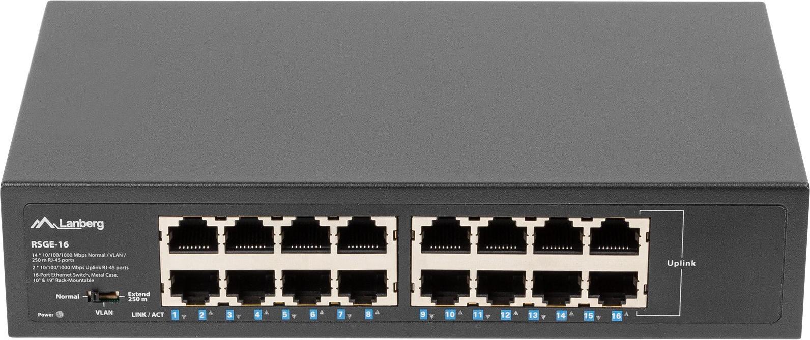 Lanberg RSGE-16 16-Port Gigabit Ethernet Switch Schwarz